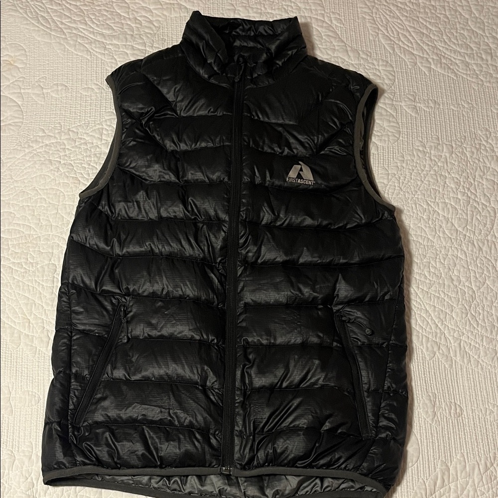 Eddie Bauer First Ascent Quilted Black Goose Down Vest
